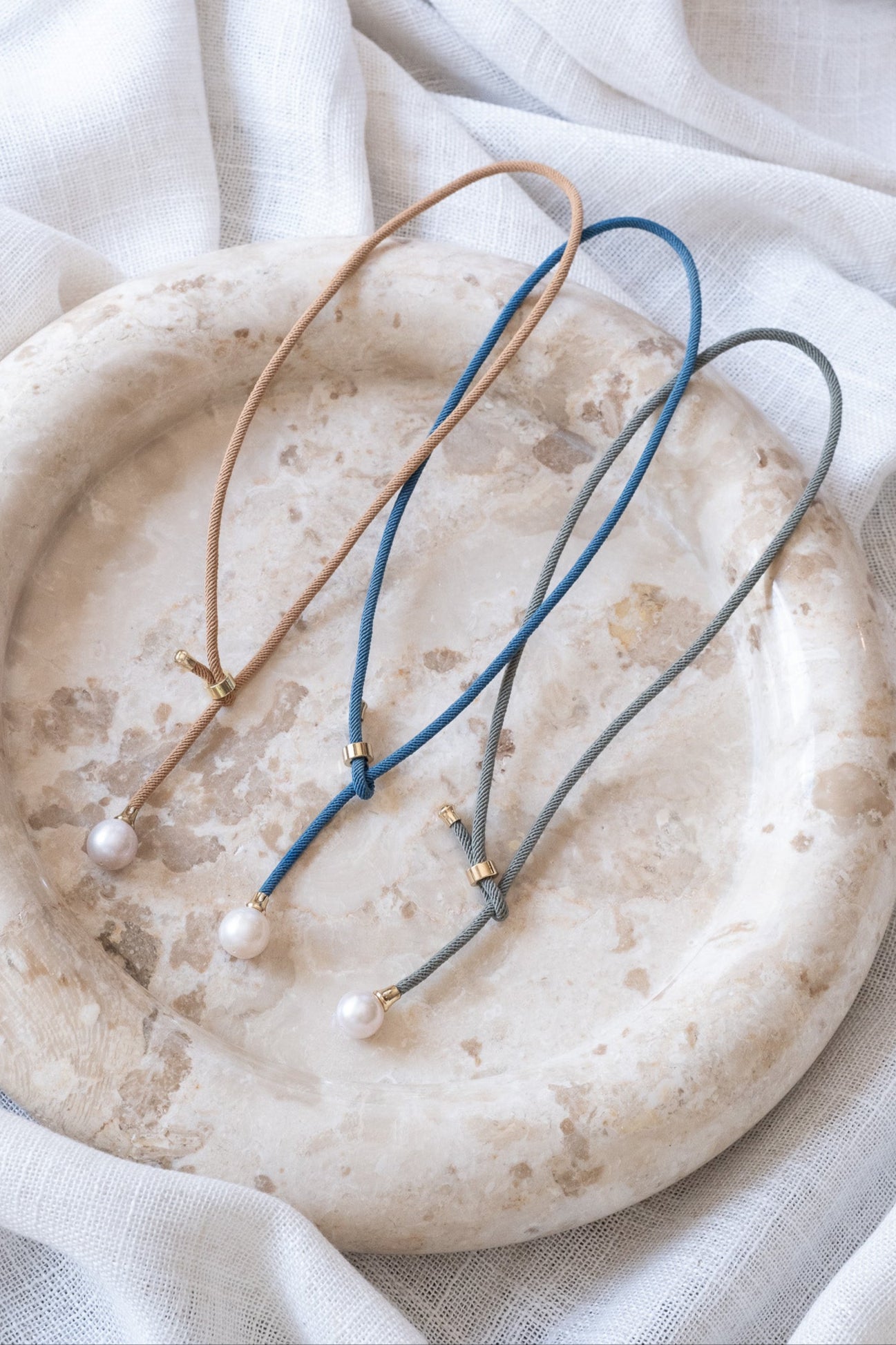 Cord & Pearl Lariat Necklace