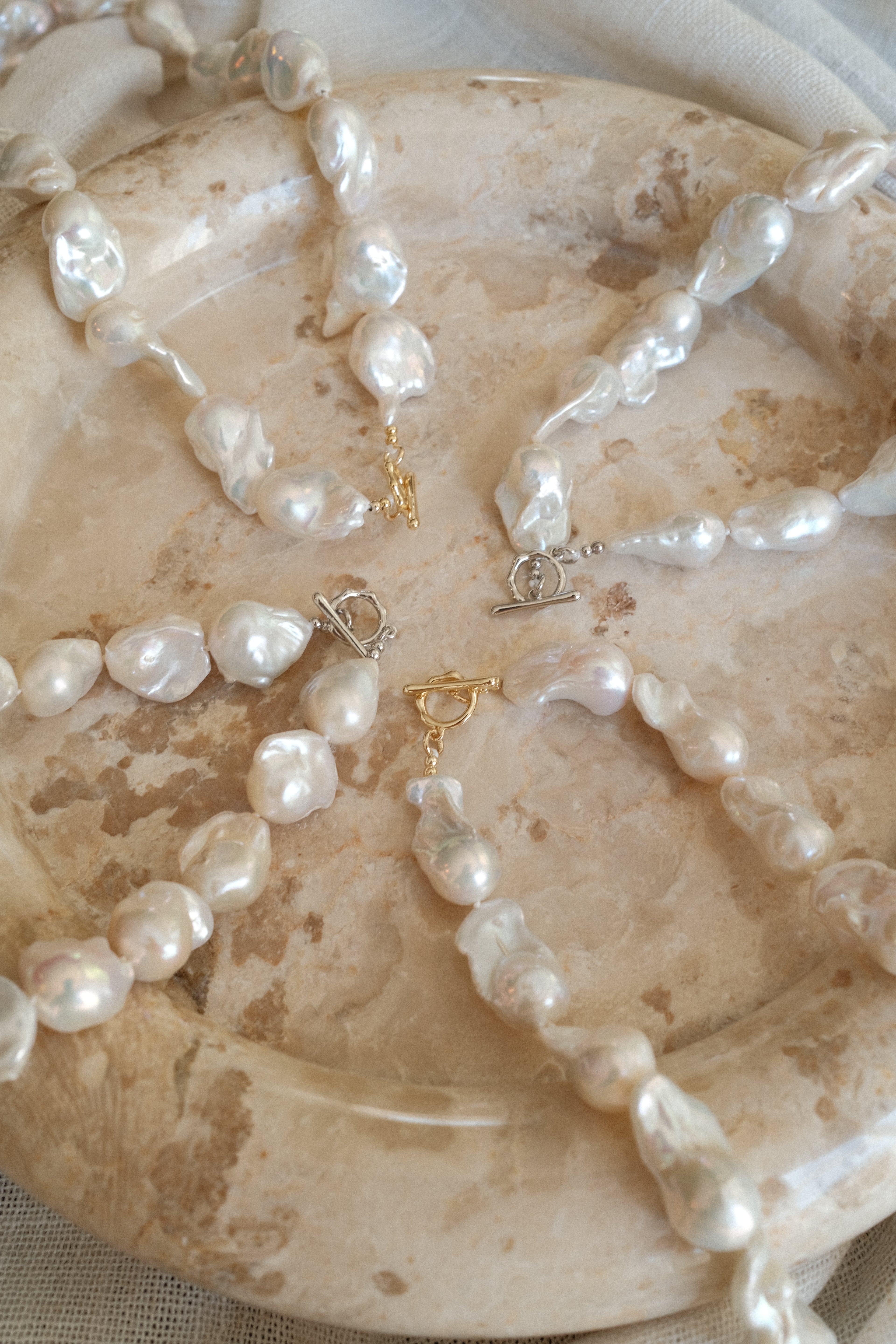 Large Baroque Pearl Strand Necklace