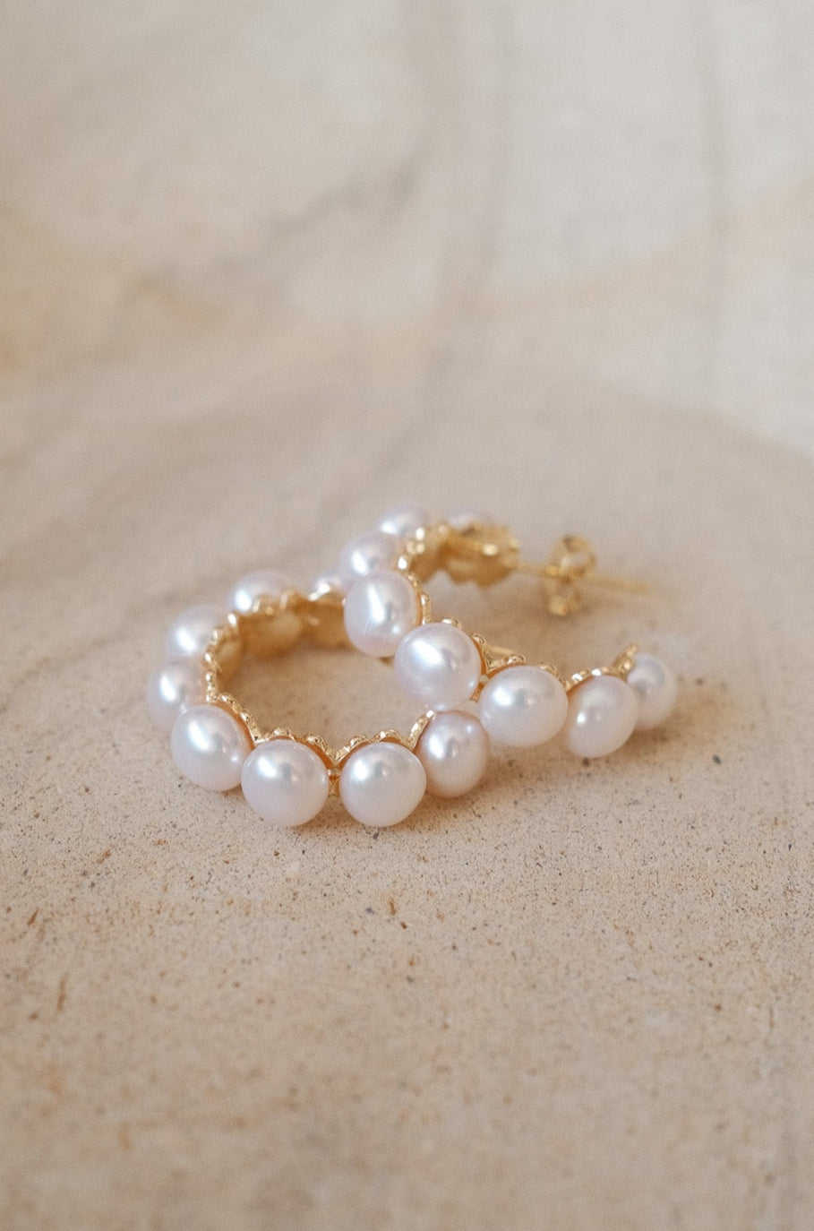 Pearly Hoop Earrings