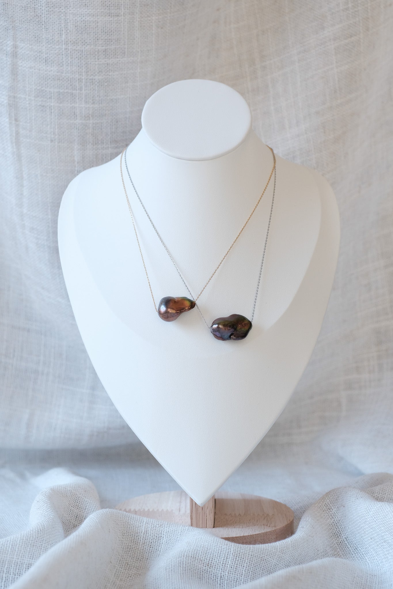 Floating Large Baroque Pearl Necklace