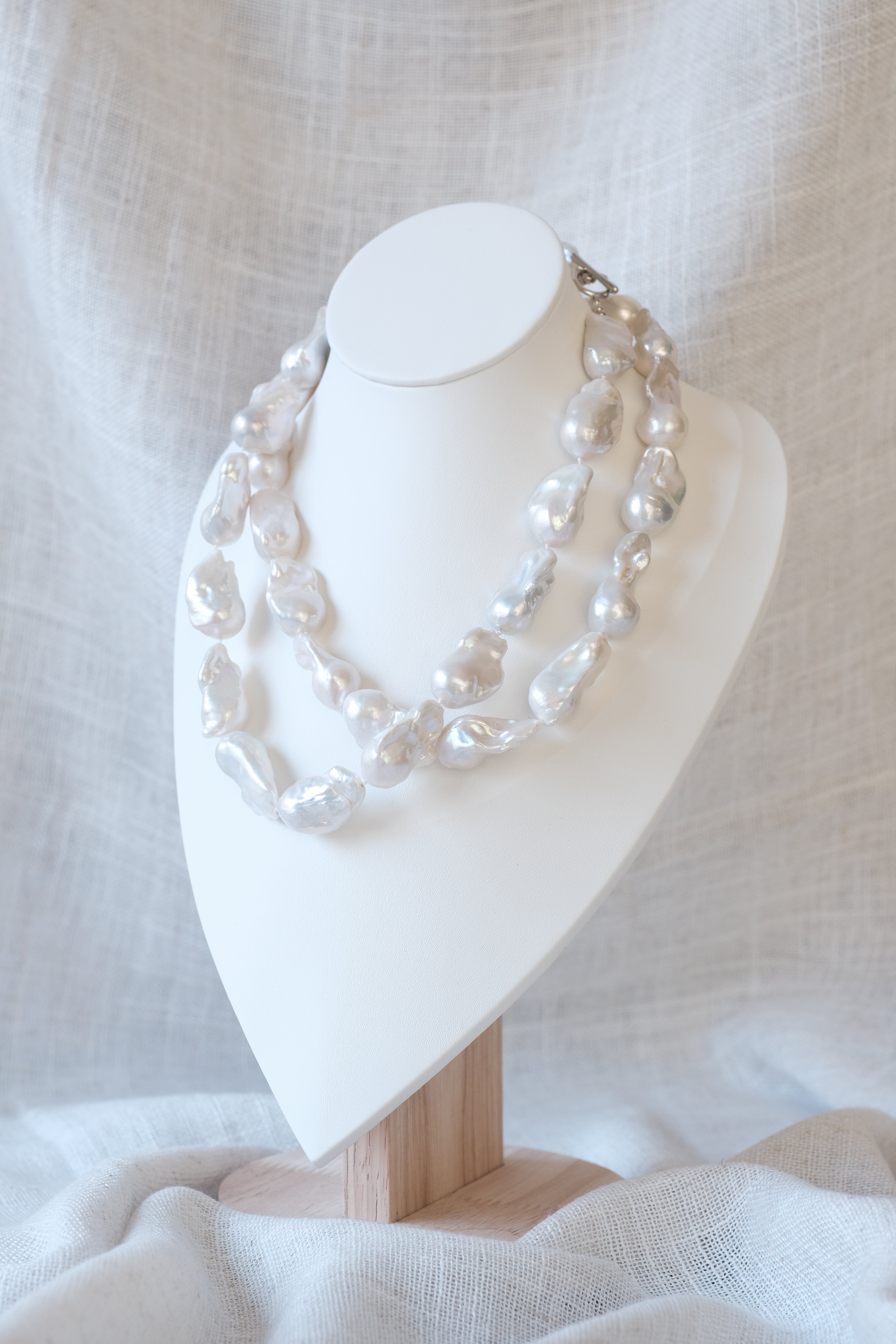 Large Baroque Pearl Strand Necklace