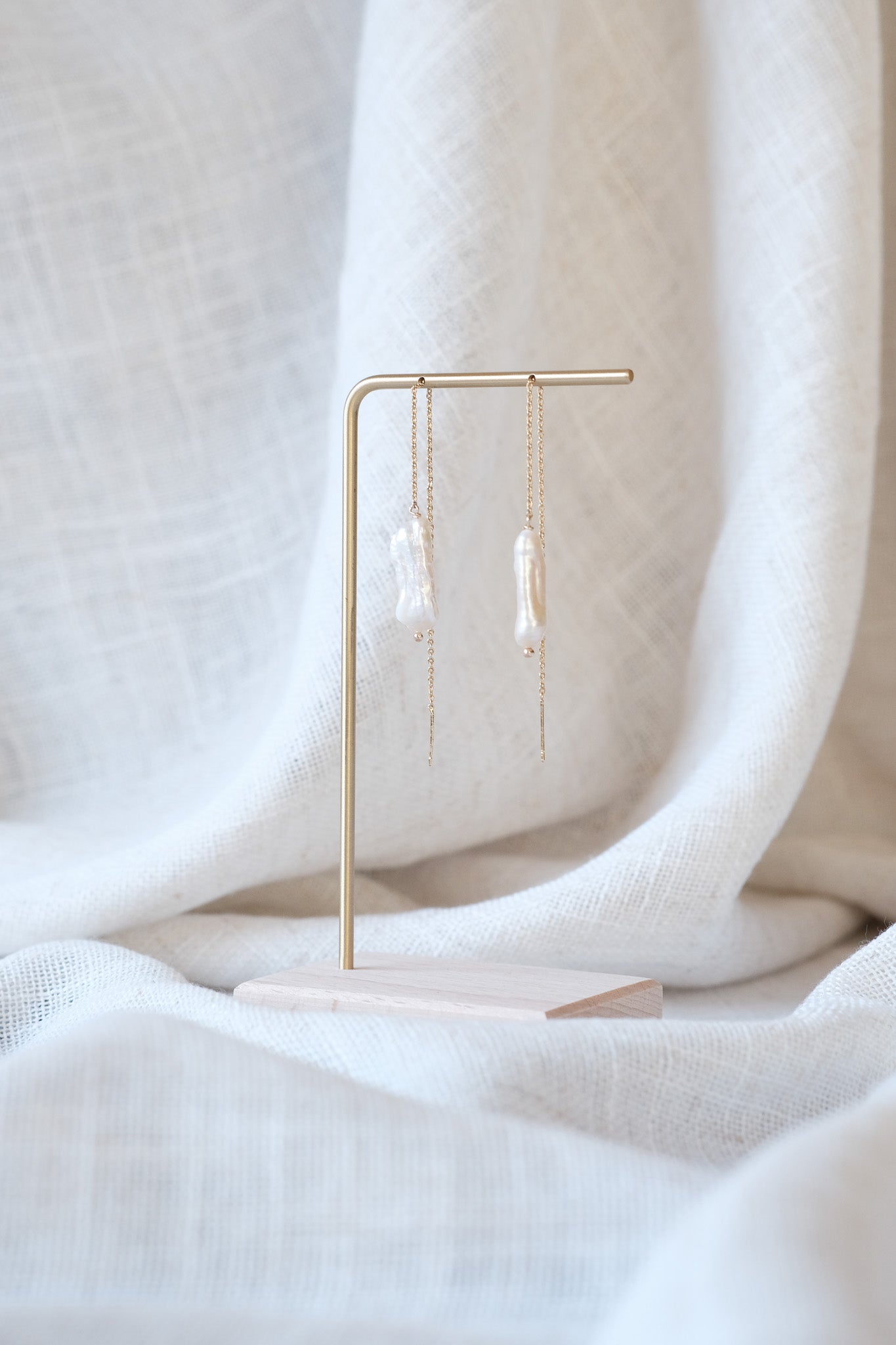 Keshi Pearl Threaded Earrings
