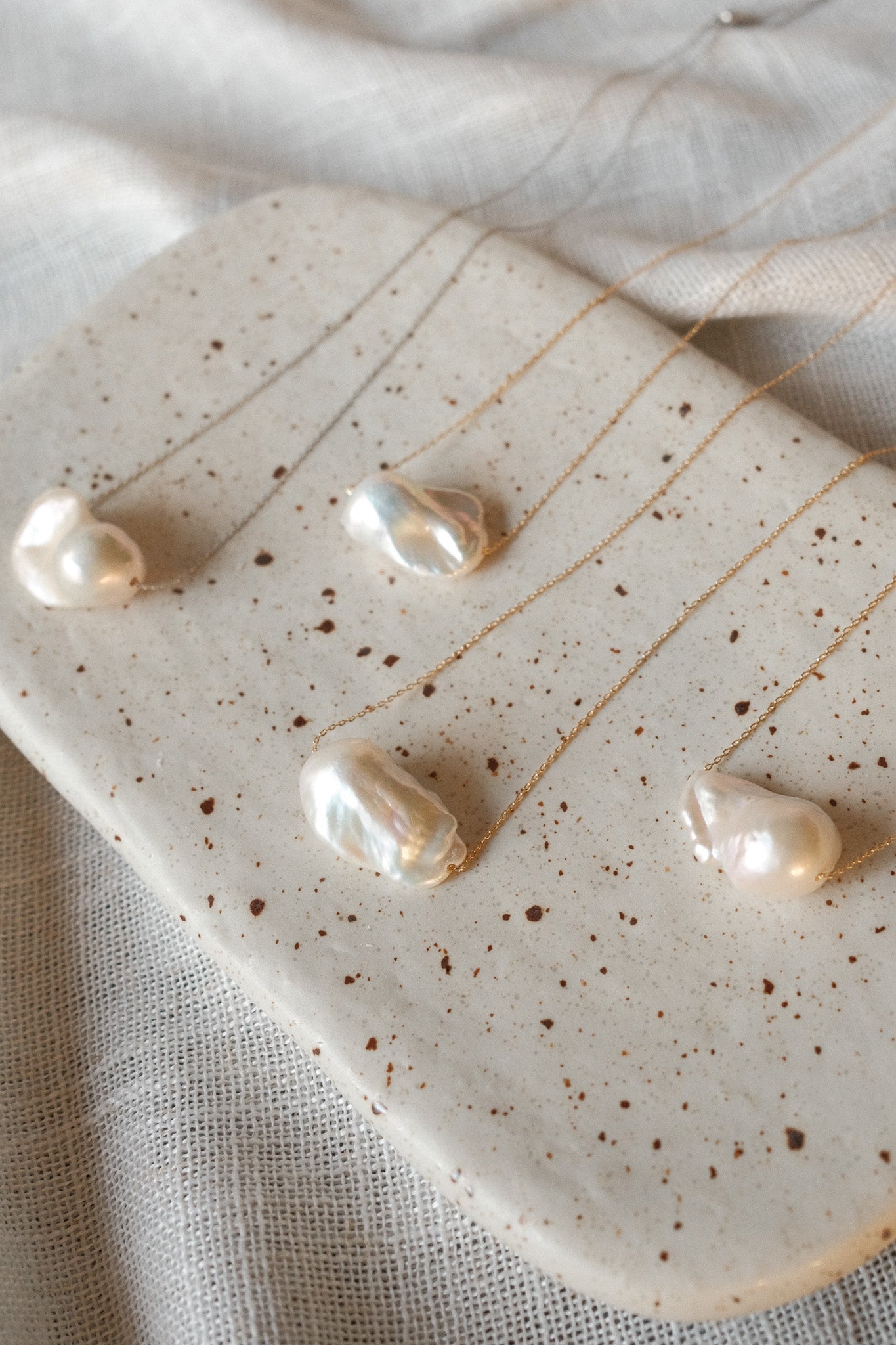 Floating Large Baroque Pearl Necklace