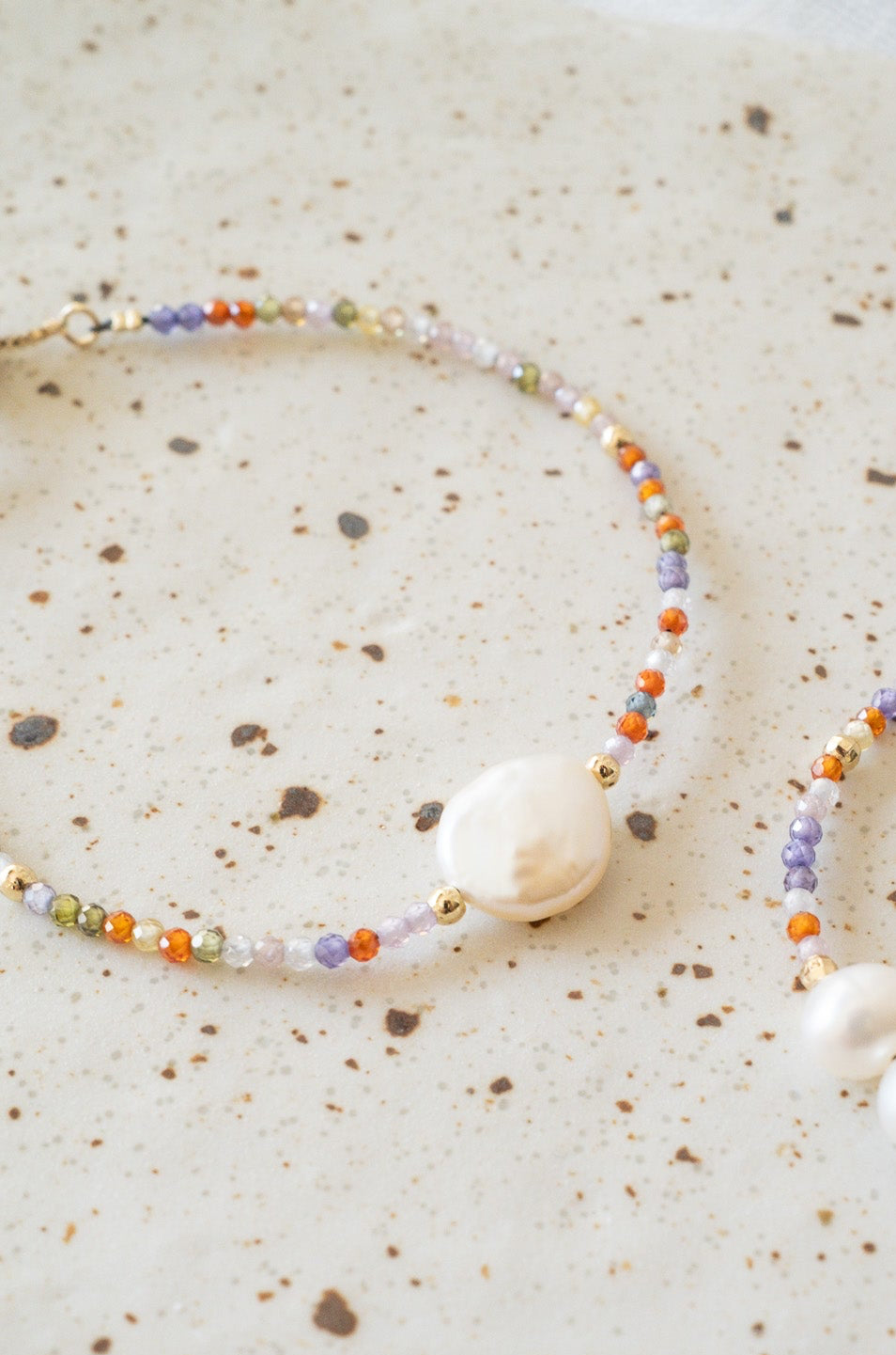 Multicolor Gemstone Coin Pearl Bracelet