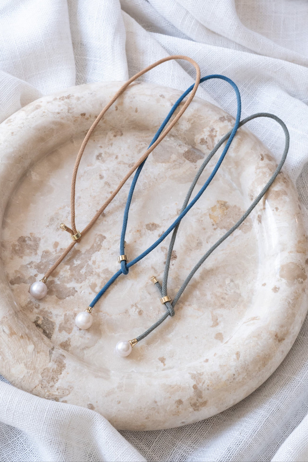 Cord & Pearl Lariat Necklace