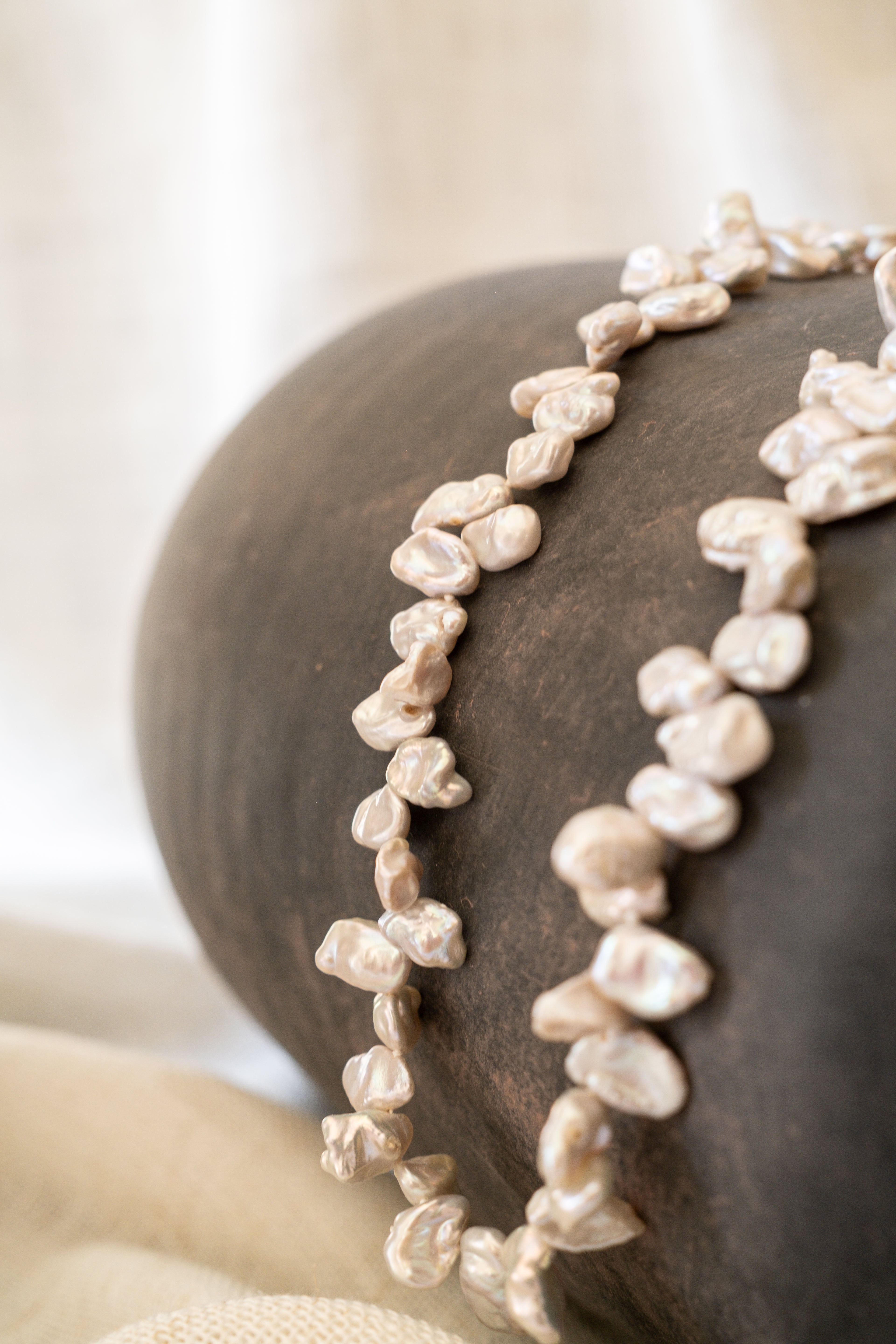 Grey Zig Zag Keshi Pearl Necklace