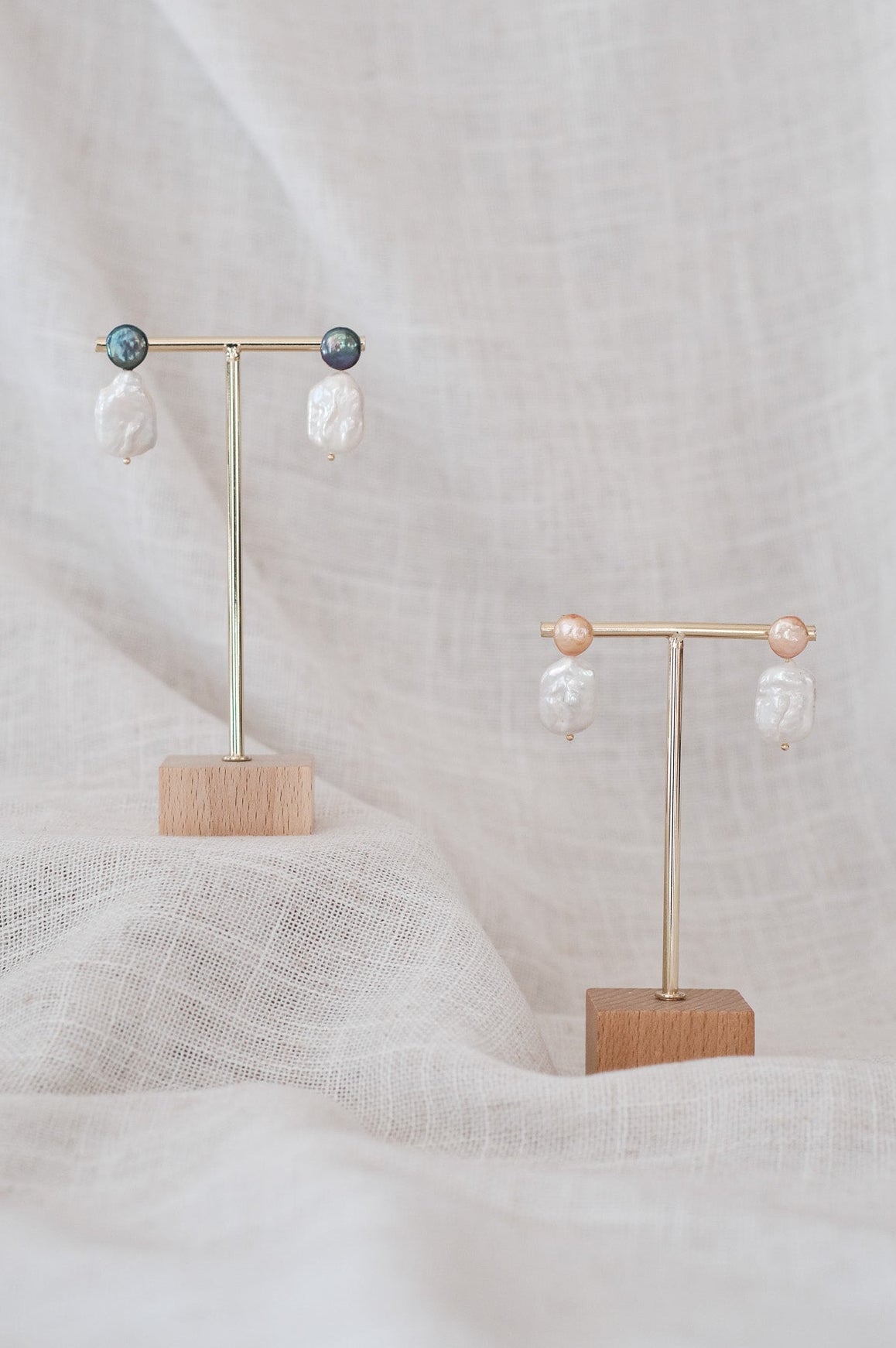 Square Mix Pearl Earrings