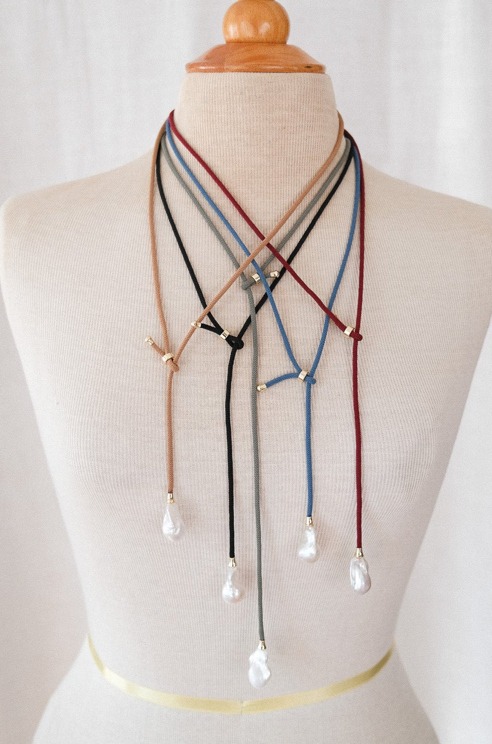 Long Cord & Baroque Pearl Lariat Necklace