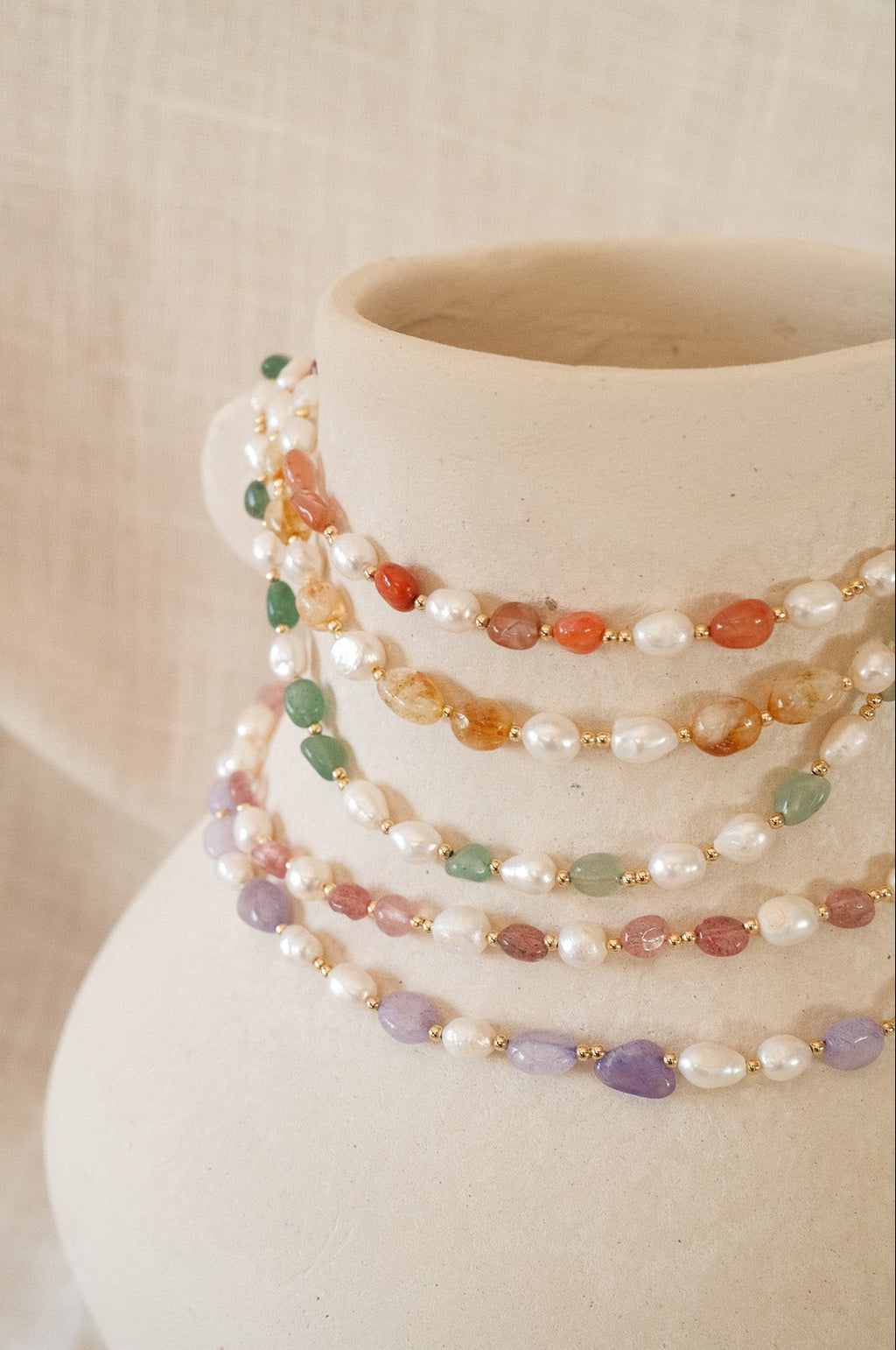 Pearl & Stone Mix Necklace